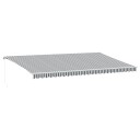  Manuell uttrekkbar markise antrasitt og hvit 600x350 cm