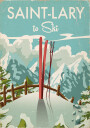 Saint Lary Ski Poster Plakat Plakat / 30x40cm