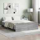 vidaXL Sengeramme med hode- og fotgavl grå sonoma 135x190 cm 8721012157507