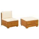 vidaXL Hage lounge sett med pute 2 Stk Brun Solid akasietre