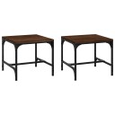 vidaXL Sidebord 2 stk brun eik 40x40x35 cm konstruert tre