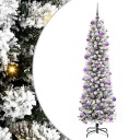  Kunstig juletre Grønn og hvit 210 cm PVC og Metall og Plast