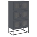 Highboard antrasitt 68x39x123 cm stål
