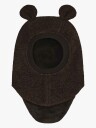 Huttelihut Ullbalaklava med Øre, Dark Brown Melange, 50
