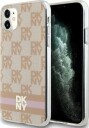 DKNY IML rutete ensfarget mønster og trykte striper MagSafe-etui for iPhone 11 / Xr - rosa