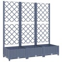 vidaXL Plantekasse med espalier mørkegrå 120x40x121,5 cm PP