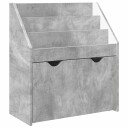 vidaXL Barneskrivebokhylle Betonggrå 60 x 29,5 x 69 cm Konstruert tre