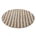 Rundt teppe   Thira Stripe Cotton Shaggy kermanvärinen/taupe Størrelse: Ø 200 cm