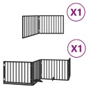 Vidaxl Hundeport Sammenleggbar 6 Paneler Svart 480 cm Poppeltre