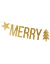 Gullfarget Merry Christmas Bokstavbanner 150 cm