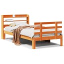  Sengeramme med hodegavl voksbrun 100x200 cm heltre furu 3306869