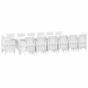 15 Delers Hage Dining Set med Puter Hvit Polyrotting  Hagebord Hvit 200x100x73 cm Polyrotting  Hagebord Hvit 150x100x73 cm Polyrotting  Hageseter med Puter 2 stk Hvit Polyrotting  Hageseter med Puter 4 stk Hvit Polyrotting