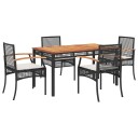  Hagespisegruppe med puter 5 deler svart polyrotting 3213562