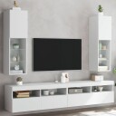 vidaXL TV-benker med LED-lys 2 stk hvit 30,5x30x102 cm 8721012256002