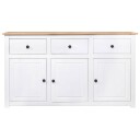vidaXL Skjenk hvit 135x40x80 cm heltre furu Panama Range