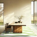 Wilton teppe   Marsala grønn/hvit Størrelse: 240 x 340 cm