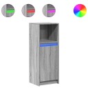  Skjenk med LED grå sonoma 38x34x100 cm konstruert tre 8721102967368