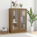vidaXL Vitrineskap brun eik 82,5x30,5x115 cm konstruert tre