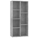 vidaXL Bokhylle betonggr? 50x25x106 cm sponplate
