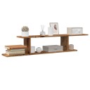  Veggmontert TV-hylle gammelt tre 125x18x23 cm konstruert tre 8721158439277