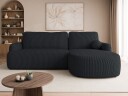 Branrel 3 seters sofa med divan   svart