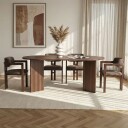 Vintar Spisebord- og stolsett 180x75x90 cm 5 deler - Milano valnøtt, mørk valnøtt, brun