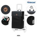 Andersen Shopper Alu star Trillebag 47 Liter HERA  Svart