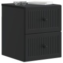  Vegghengt Nattbord Svart 33 x 34,5 x 40 cm Konstruert tre