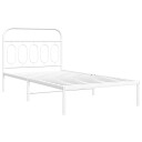  Sengeramme i metall med hodegavl hvit 107x203 cm 8721102646324