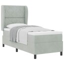  Box Spring Seng med Madrass Lysegrå 80x200 cm Fløyel