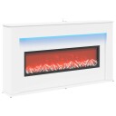 vidaXL Peis med LED-stripe Hvit 130 x 20 x 69,5 cm Konstruert tre