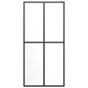 Dusjvegg med hylle svart 90x195 cm ESG-glass og aluminium