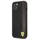 Ferrari On Track Carbon Stripe Mobildeksel til iPhone 13 Mini - Svart