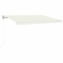 vidaXL Automatisk markise med vindsensor og LED 400x300 cm kremhvit
