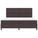 Boksfjærseng med madrass & LED Mørk Brun 200x200 cm Stoff