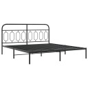  Sengeramme i metall med hode- og fotgavl svart 183x213 cm 8721102646102