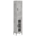 vidaXL Highboard betonggrå 34,5x34x180 cm konstruert tre 8720845498191