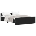 vidaXL Sengeramme med hode- og fotgavl svart 140x190 cm 8721012157392