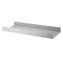String hylleplate metall grå 78x30 cm høy kant