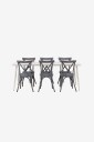Venture Home   Spisegruppe Lina med 6 spisestoler Tablas   Beige