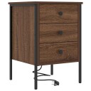  Sengeskaps 2 pcs brun eik 42 x 41 x 61 cm Konstruert tre