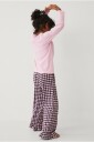 Ellos Collection   Pysjsett i bomullsjersey og flanell   Rosa