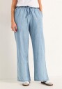 Bukse i denim med vide ben