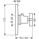 Axor Citterio Highflow Termostat For innbygging, Krom