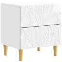  Nattbord 2 pcs Høgglans hvit 43 x 34,5 x 48 cm Konstruert tre