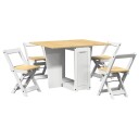  Sommerfugl spisegruppe 5 stk Corona sammenleggbar hvit furu
