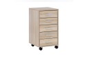 Rullecontainer Wohnling 5 skuffer med hjul foliert sponplate moderne stil Sonoma   Sonoma