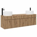vidaXL Baderomsskapsett 3 stk. Artisan eik 49 x 44,5 x 66 cm