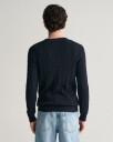 Kabelstrikket genser i bomull med rund hals EVENING BLUE XXXL