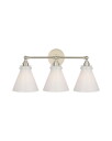 Visual Comfort Parkington 24" Three Light Bath Bar Nickel/White glass